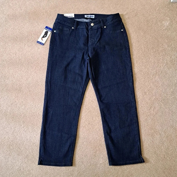 NWT Nygard Skinny Crop Denim Size 12 Women's Slim Leg Stretch Dark Wash Jeans - Picture 1 of 11